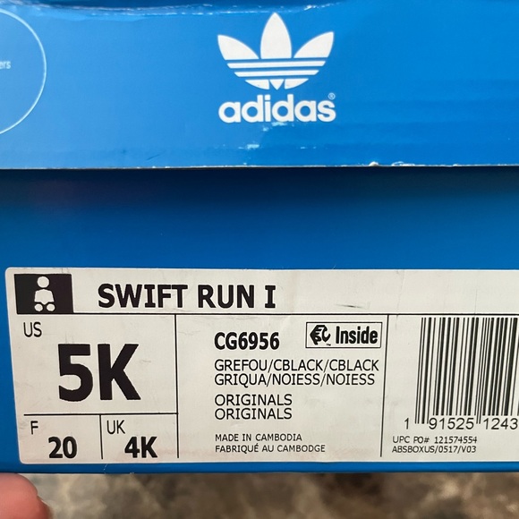 Adidas Swift Run Green and Black Toddler Size 5k - Picture 6 of 8